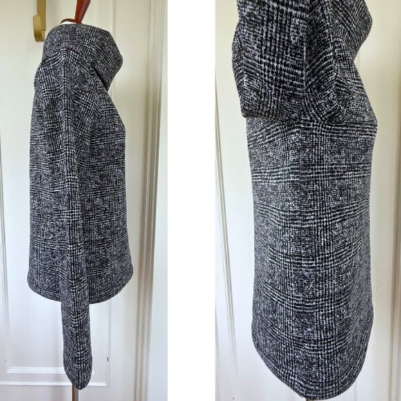 J. CREW Black Printed Funnel Neck Pullover Size M - Picture 4 of 9